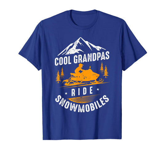 Cool Grandpas Ride Snowmobiles - Snowmobile Dad Grandpa Gift T-Shirt