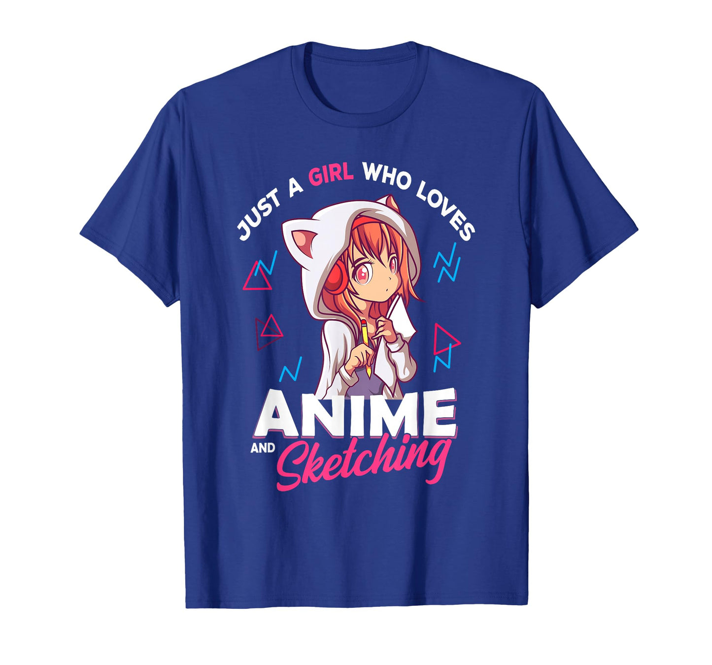Just A Girl Who Loves Anime and Sketching Otaku Anime Merch T-Shirt Small