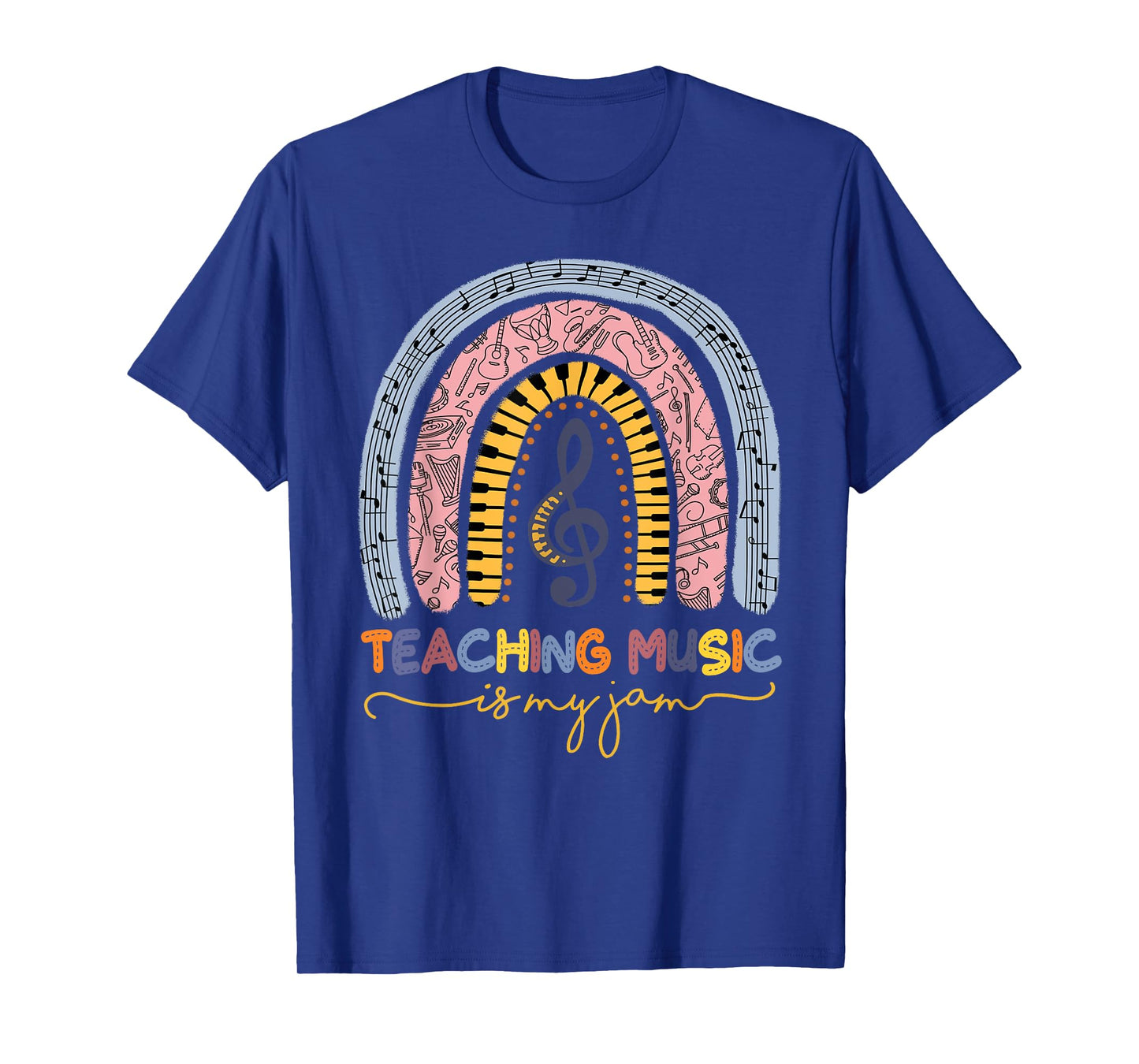 Musical Teacher Teaching Music Is My Jam Rainbow T-Shirt