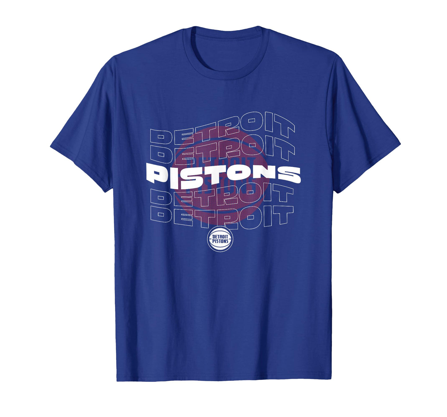 NBA Detroit Pistons Wave Outline Team Logo T-Shirt