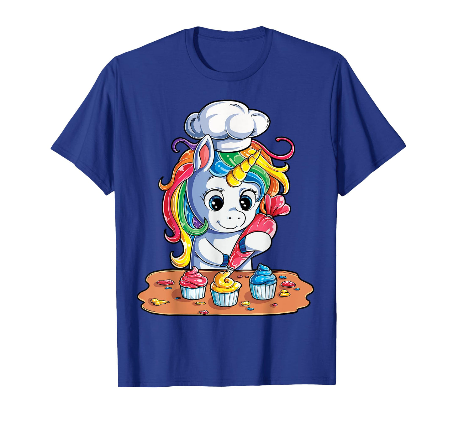 Unicorn Cupcake Funny Girls Kids Baking Cake Rainbow Gifts T-Shirt