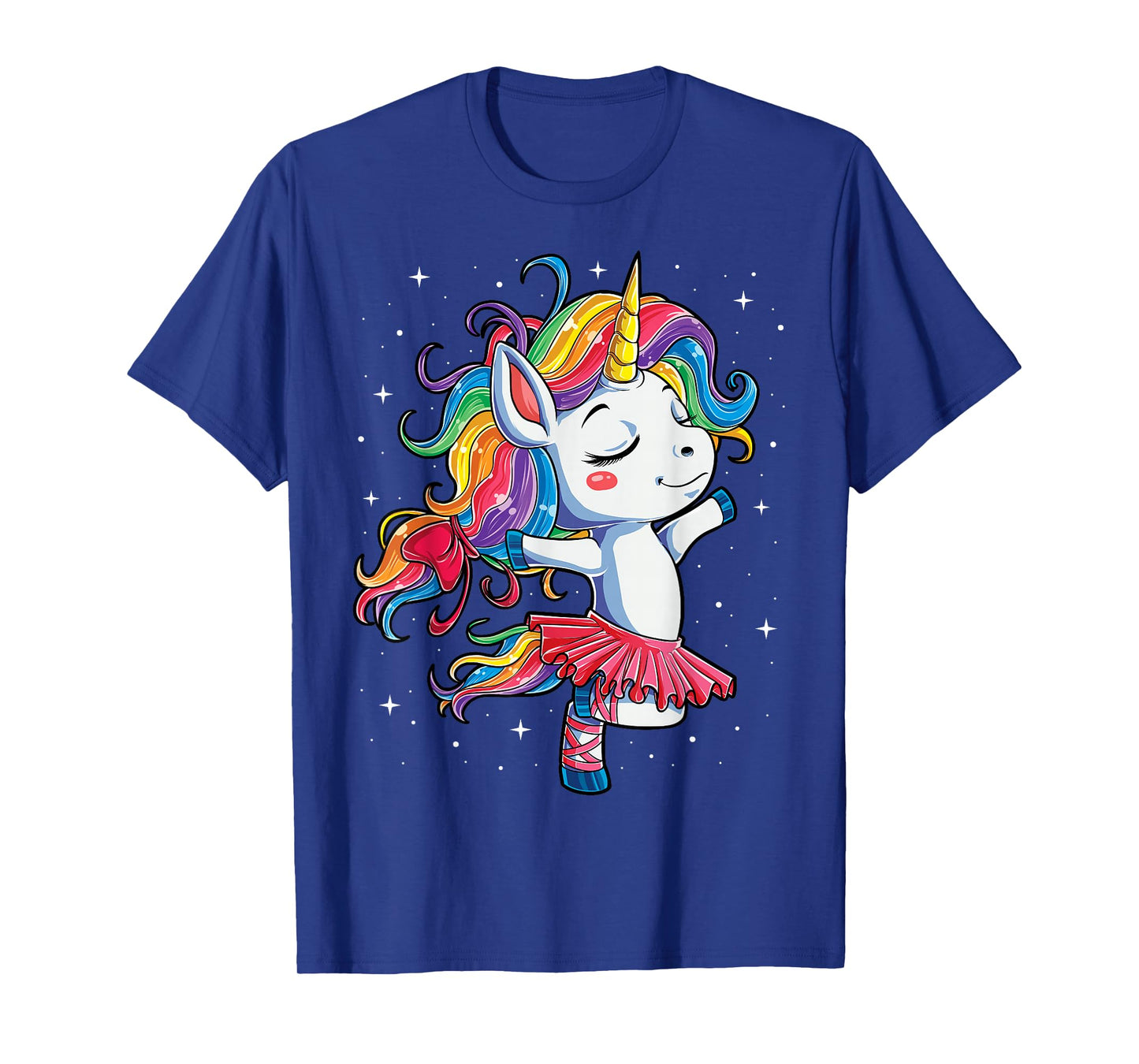 Ballet Dancer Unicorn Girls Women Rainbow Ballerina Color T-Shirt