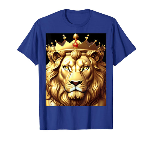 Crown King Lion Men Women Boys Girls Kids Teens Lion T-Shirt