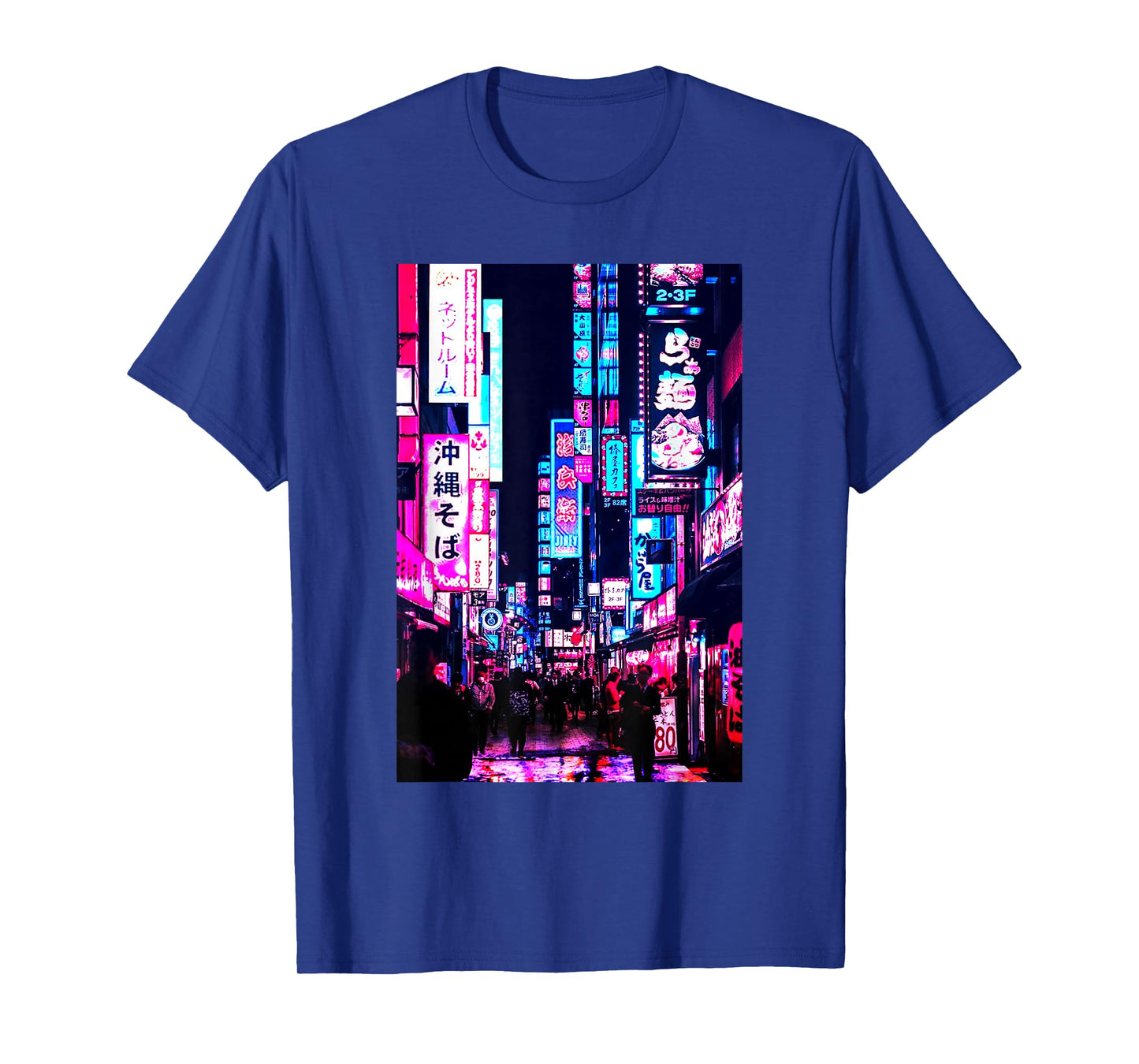 Streets of Tokyo Japan Night Scene with Lights - Vaporwave T-Shirt
