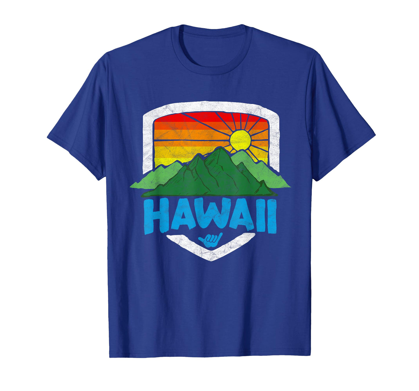 Vintage Hawaii Graphic Retro Rainbow Sun 80's Design T-Shirt