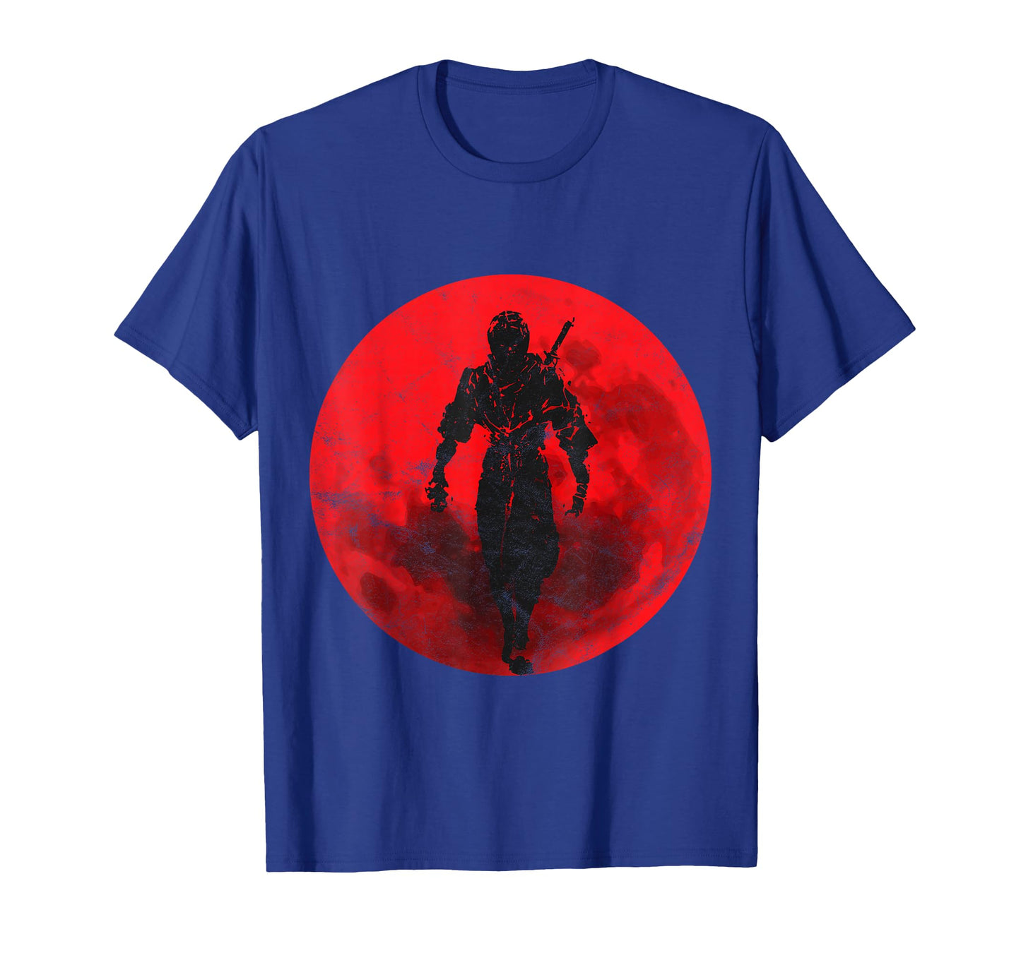 Ninja Figher Red Moon Japan Sword Samurai Warrior T-Shirt