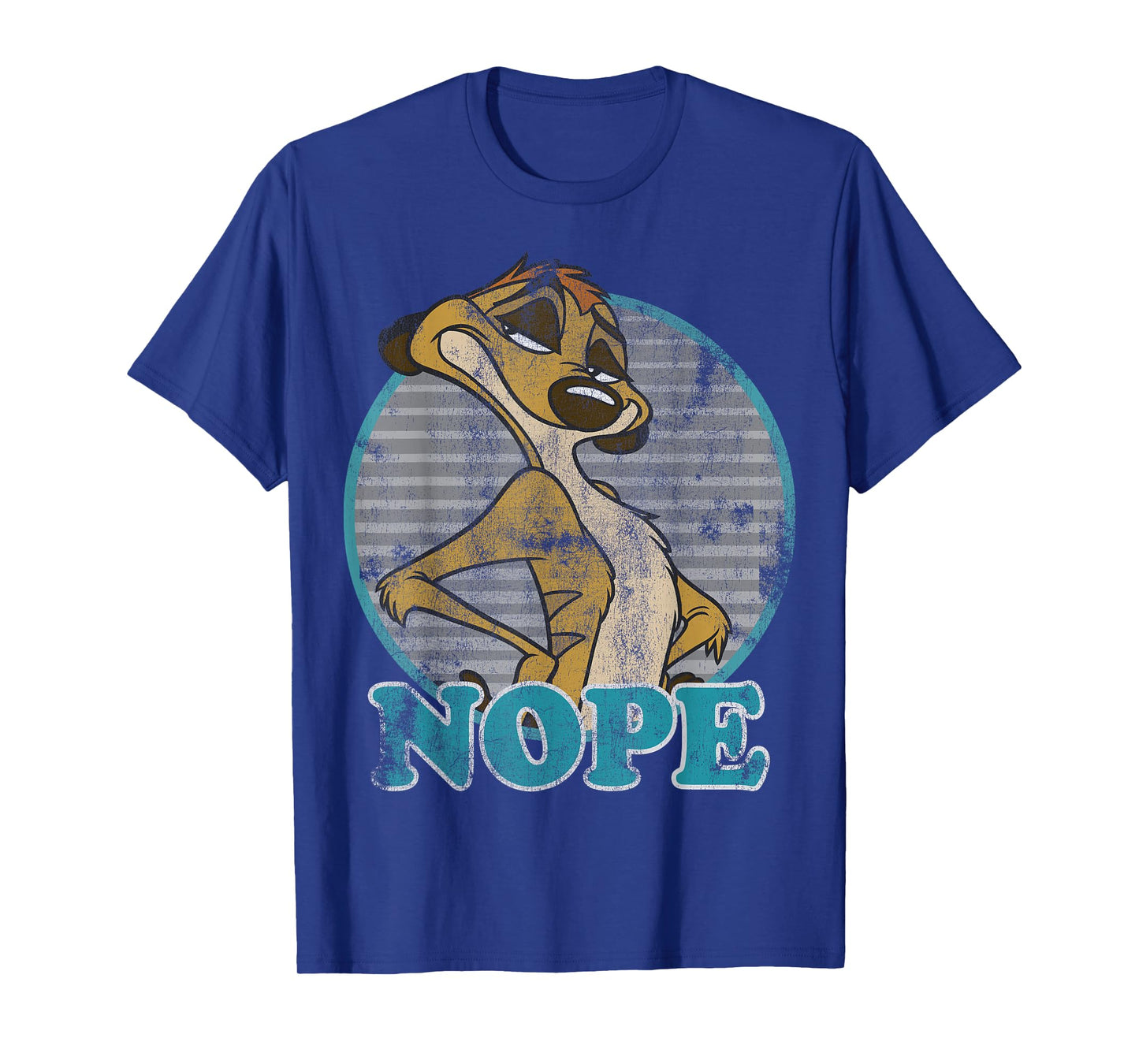 Disney Lion King Timon Nope Striped Circle Vintage T-Shirt T-Shirt