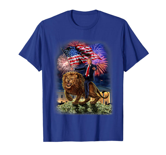 T-Shirt - Republican President Donald Trump Riding War Lion