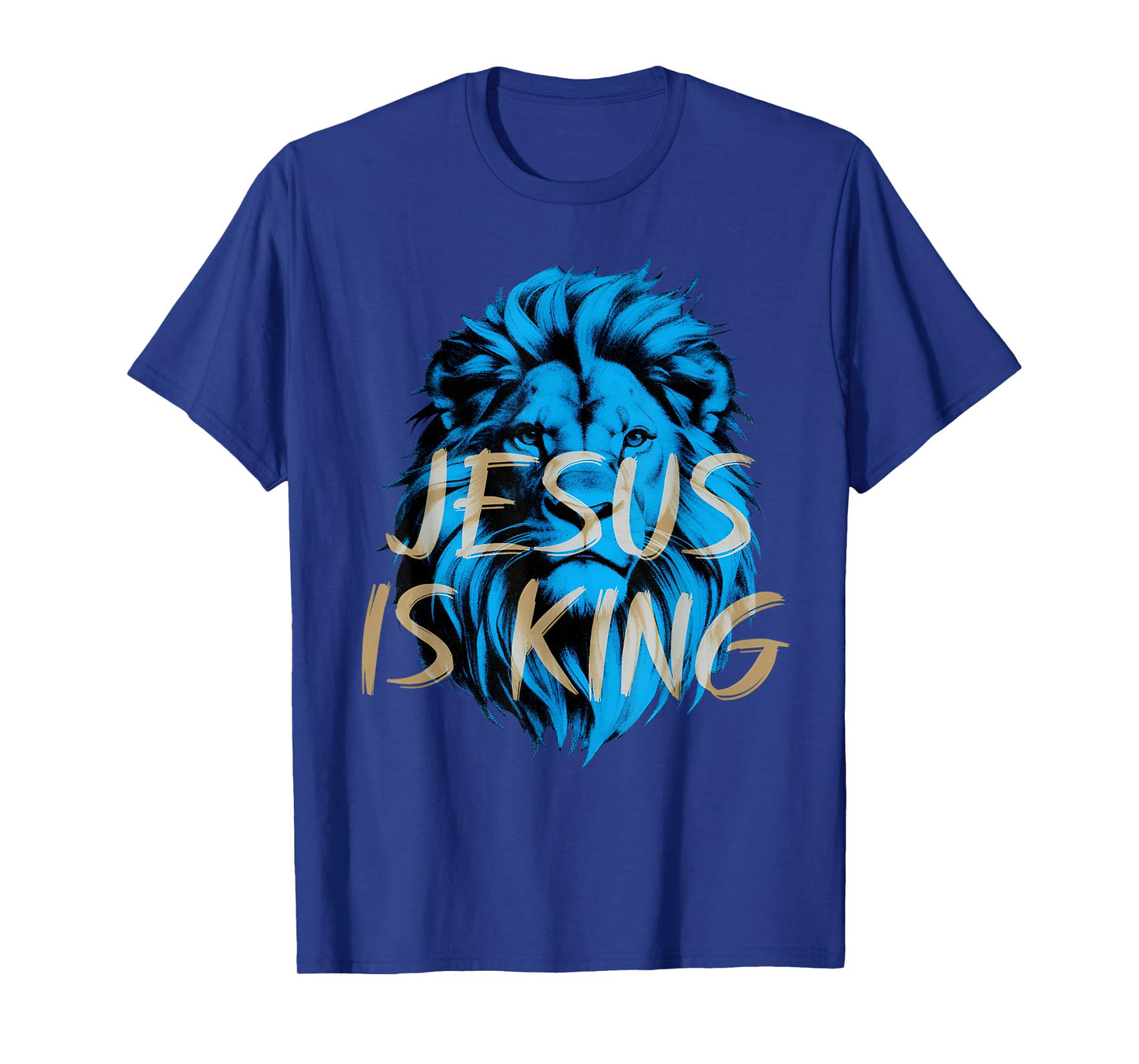 Jesus is King Bible Verse Faith Christian Religious Lion T-Shirt