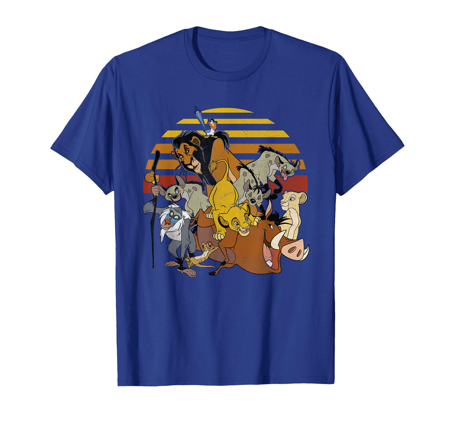 Disney Lion King Group Retro Stripe Sunset Vintage T-Shirt T-Shirt