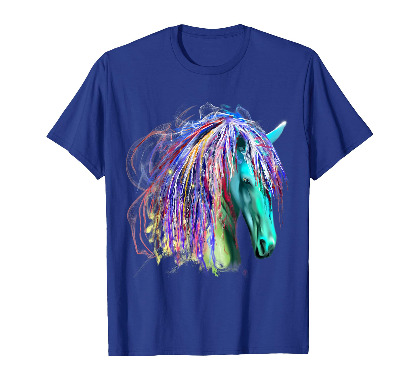 Colorful Rainbow Horse Head Shirt