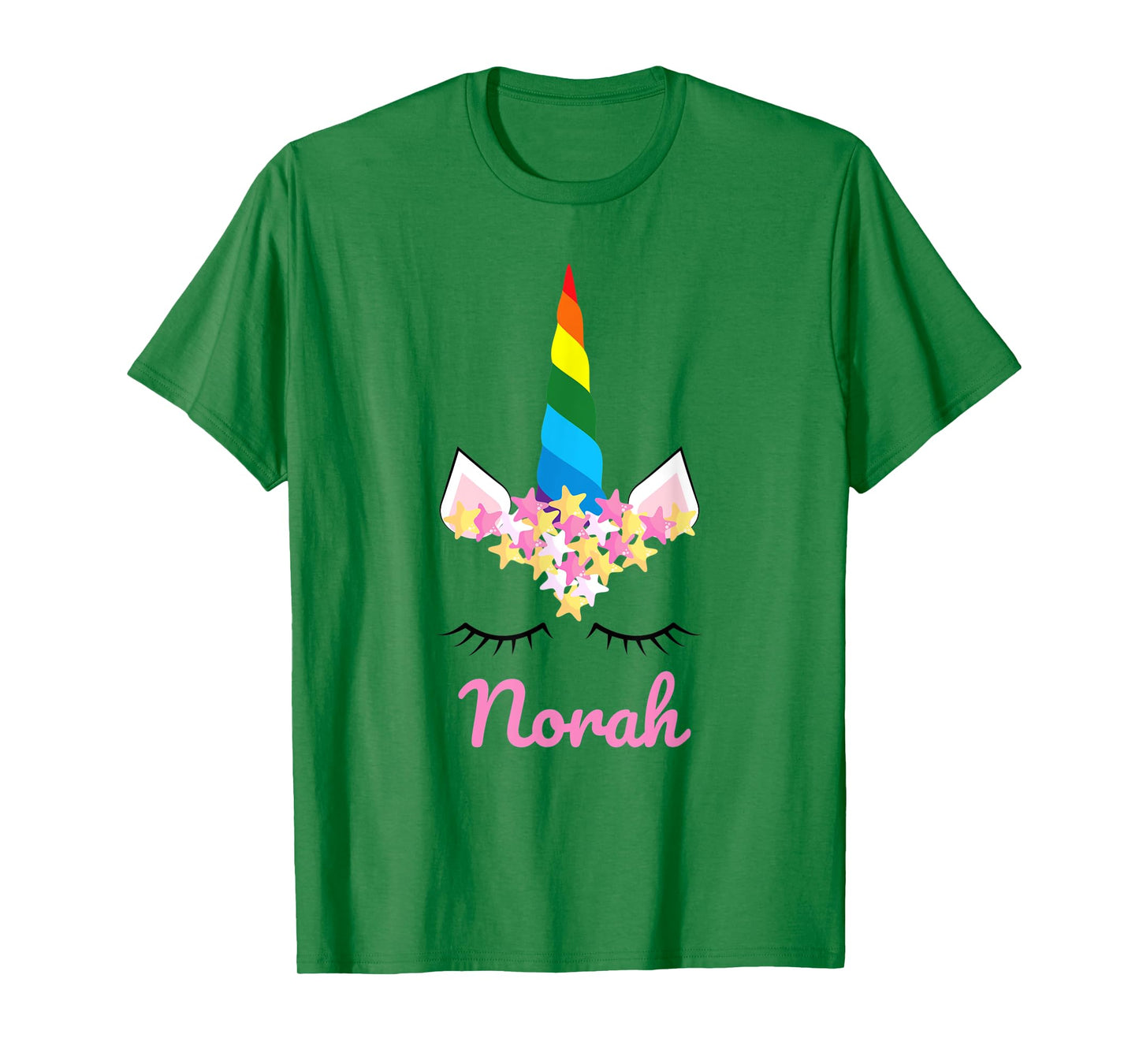 Cute Girls Unicorn Personalized Norah Rainbow Unicorn T-Shirt