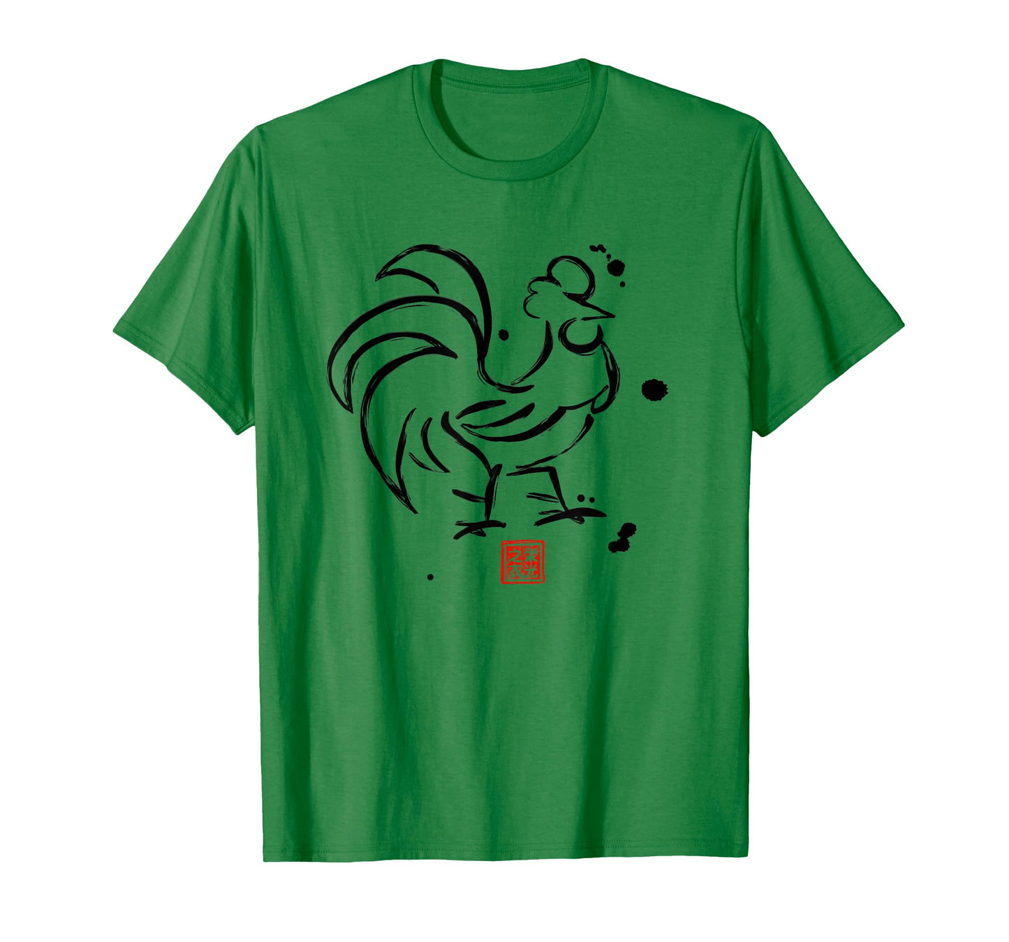 Chinese Zodiac Rooster Sumi-e Tee - Design T-Shirt