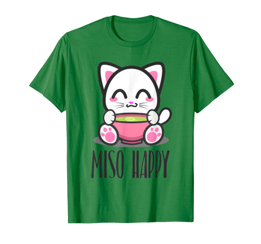 Miso Happy Cute Japanese Style Kawaii Cat Lover Pun T-Shirt