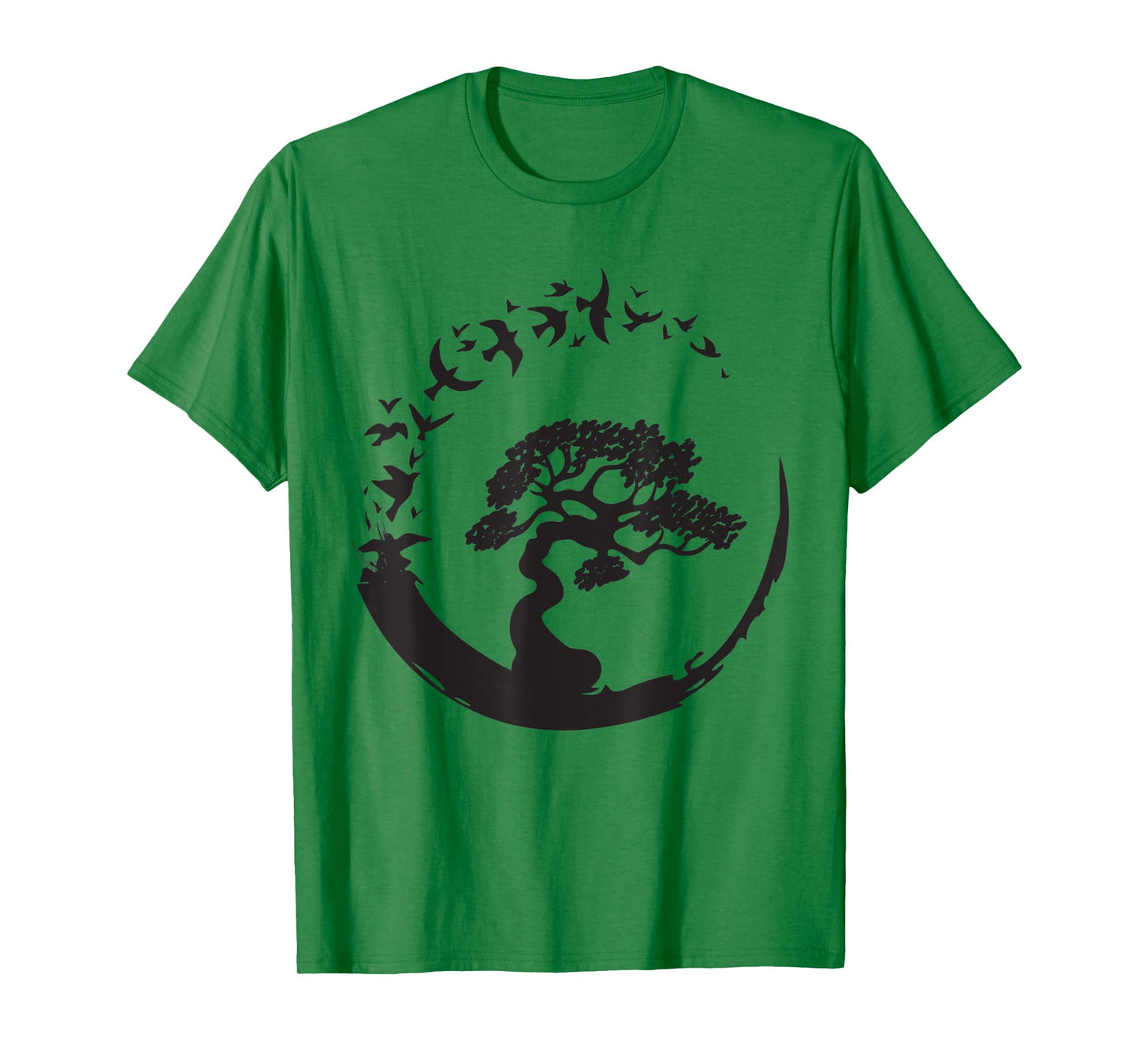Bonsai Tree T-shirt Japanese Enso Circle Birds Gift