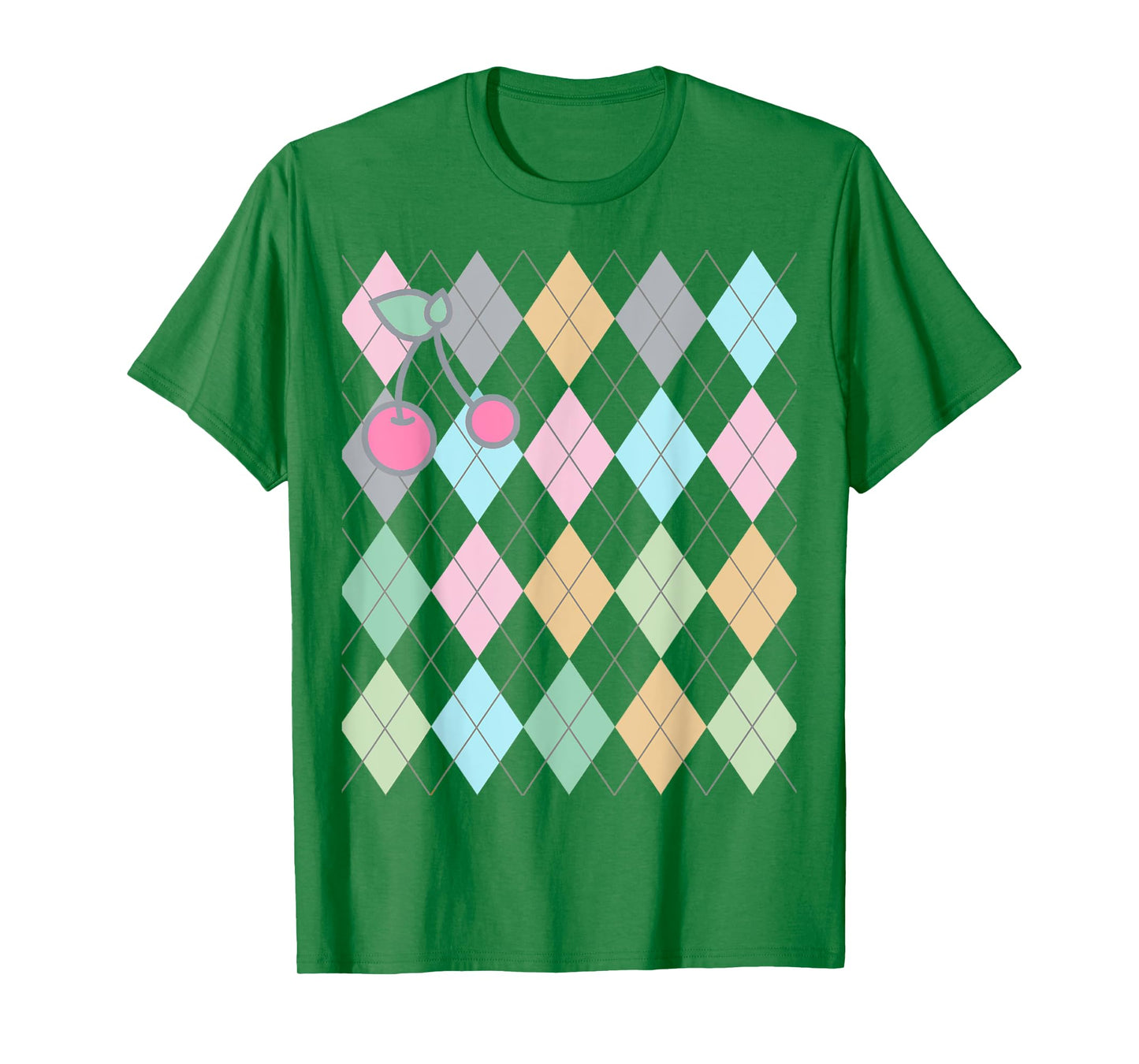 Soft Girl, Preppy Art, Preppy Aesthetic, Argyle, cherries T-Shirt