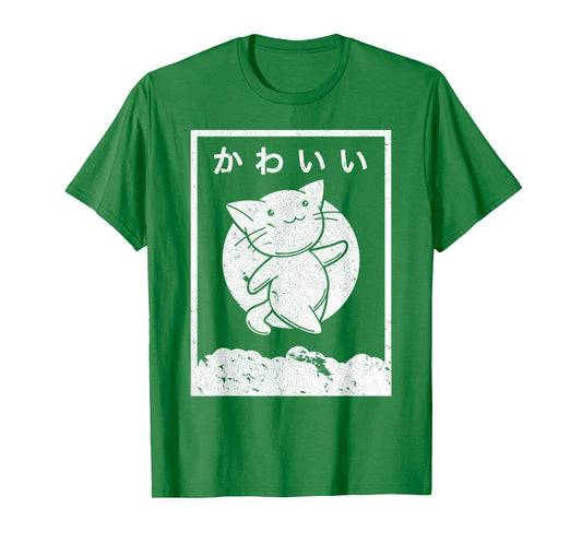 Kawaii Cat Shirt. Retro Style Anime T-Shirt