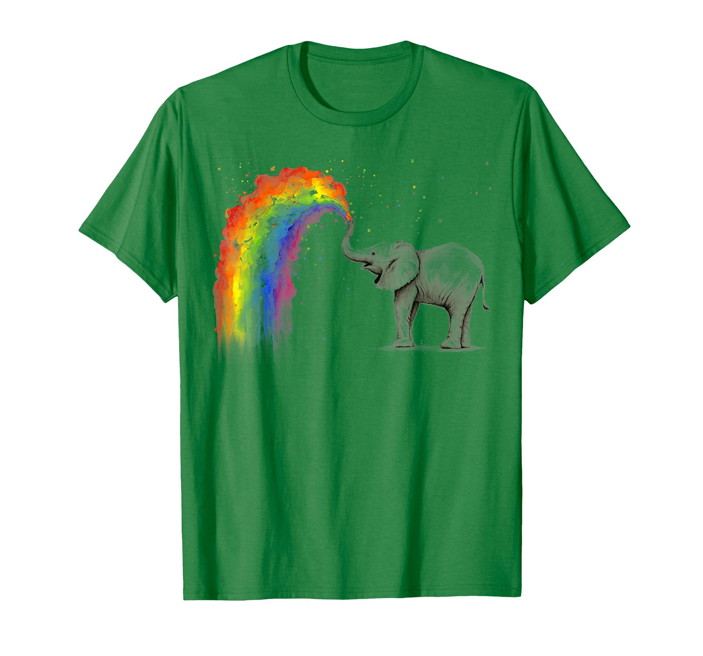 Elephant Spraying Rainbow T-Shirt Baby Elephant Watercolor T-Shirt