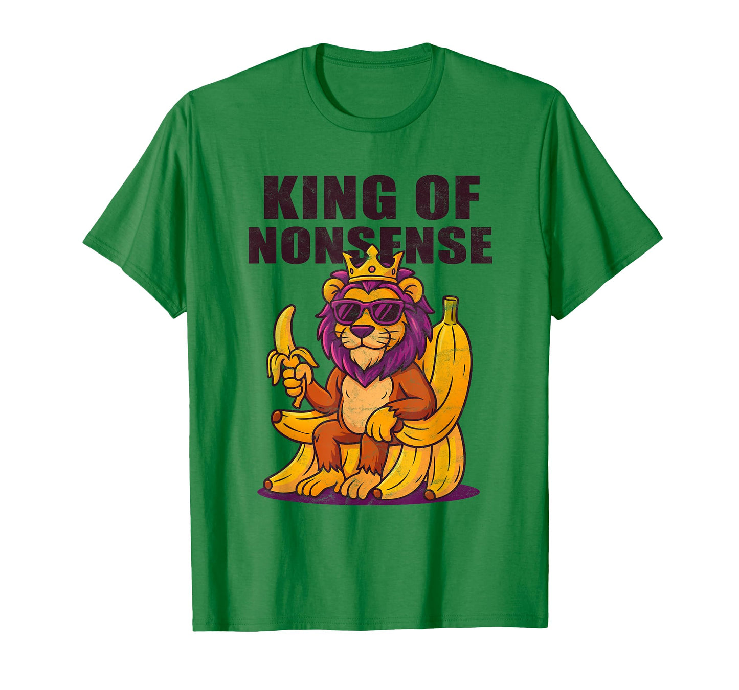 Lion Brainrot Meme King of Nonsense Banana Word Surreal 2025 T-Shirt