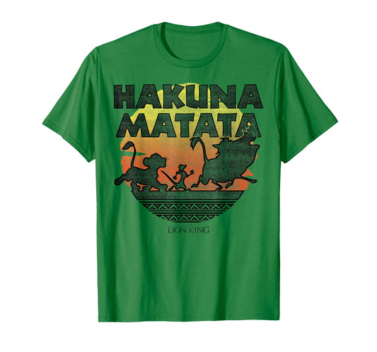 Disney The Lion King Hakuna Matata Sunset Silhouette Poster T-Shirt
