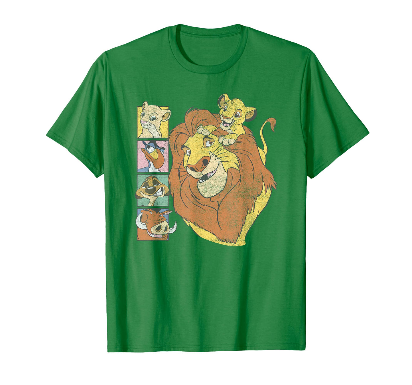Disney The Lion King Characters Group Shot Retro Chest Logo T-Shirt
