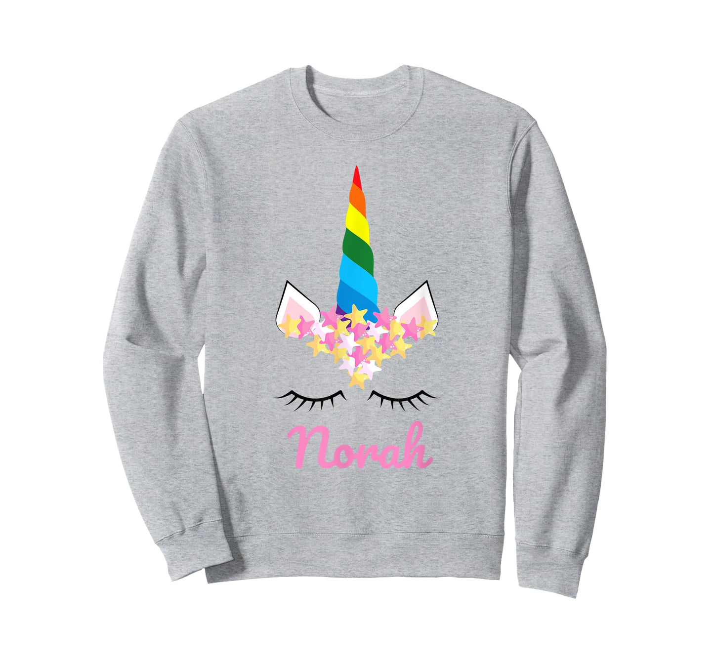 Cute Girls Unicorn Personalized Norah Rainbow Unicorn T-Shirt
