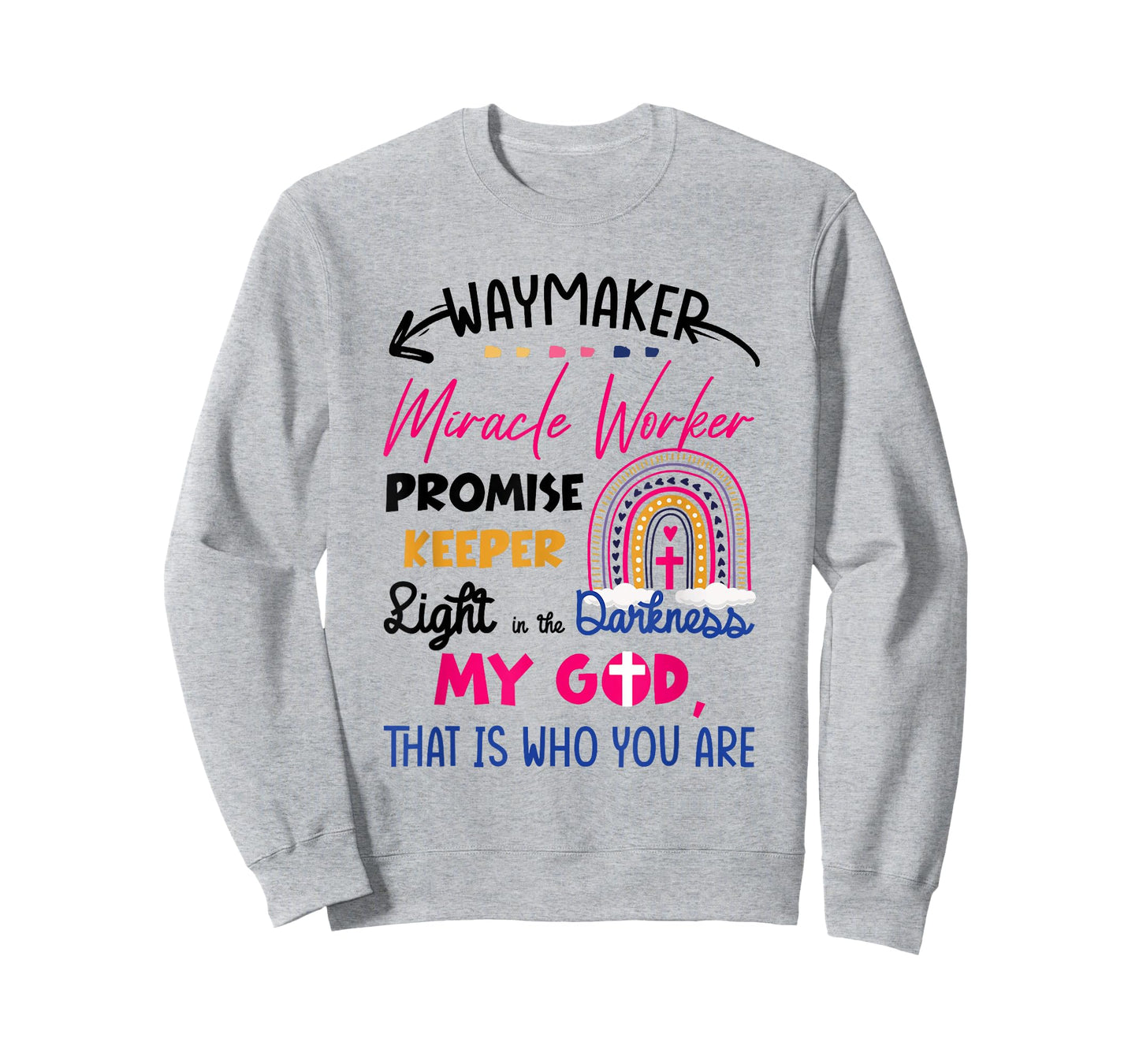 Kids Waymaker Miracle Worker Rainbow Boho Christian T-Shirt