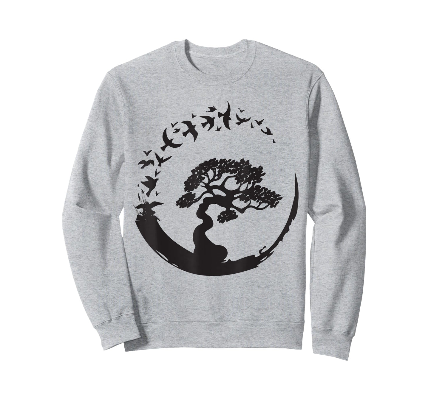 Bonsai Tree T-shirt Japanese Enso Circle Birds Gift