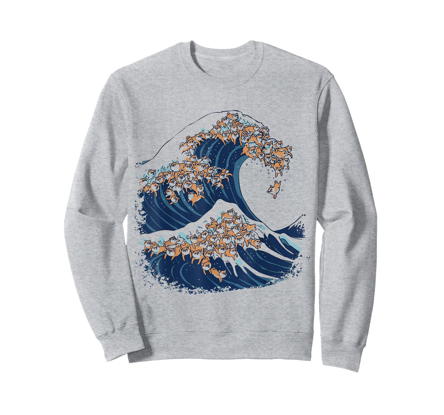The Great Wave of Shiba Inu Funny T- by Huebucket T-Shirt