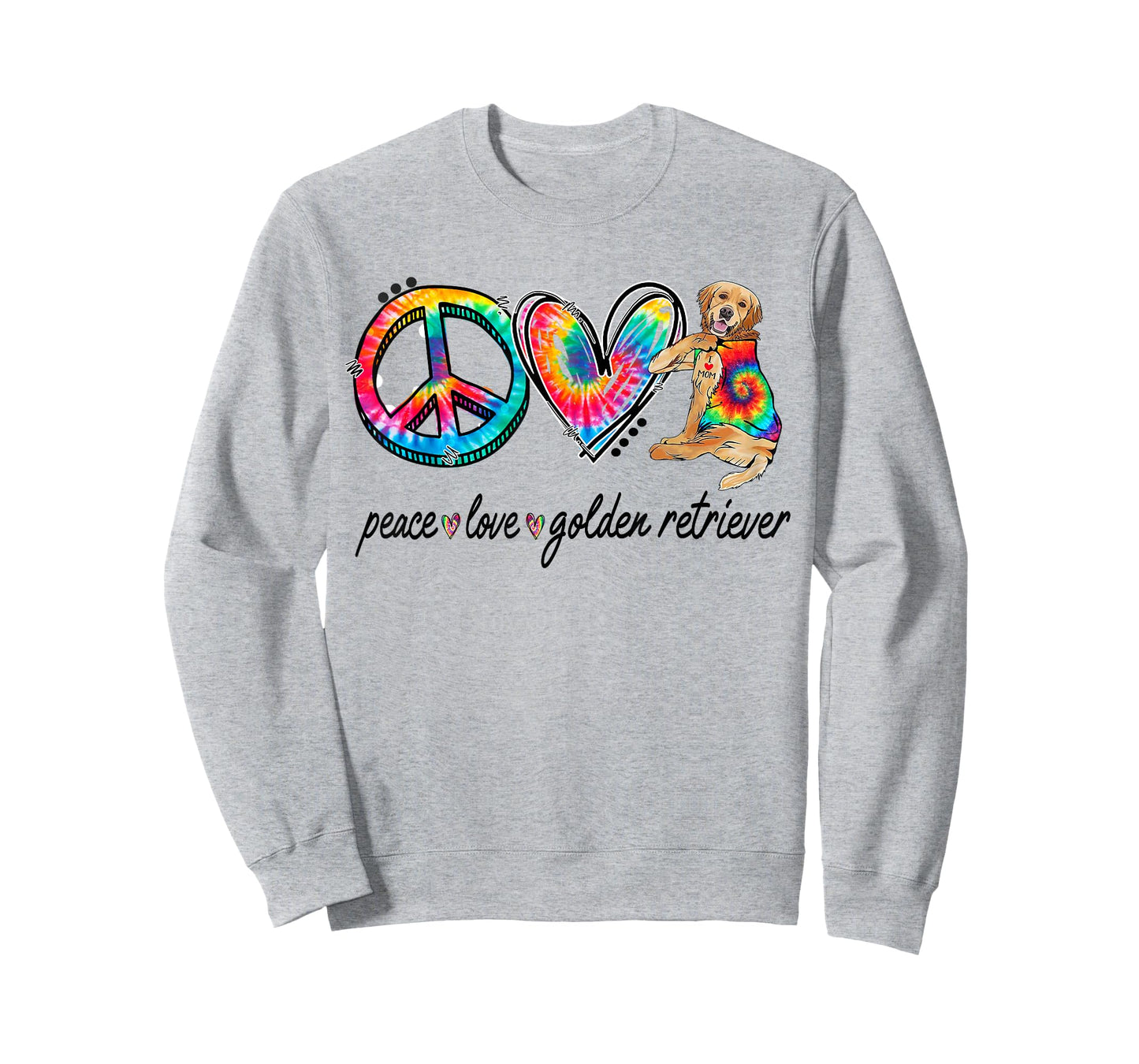 Peace Love Golden Retriever Tie Dye Rainbow Dog Lover T-Shirt