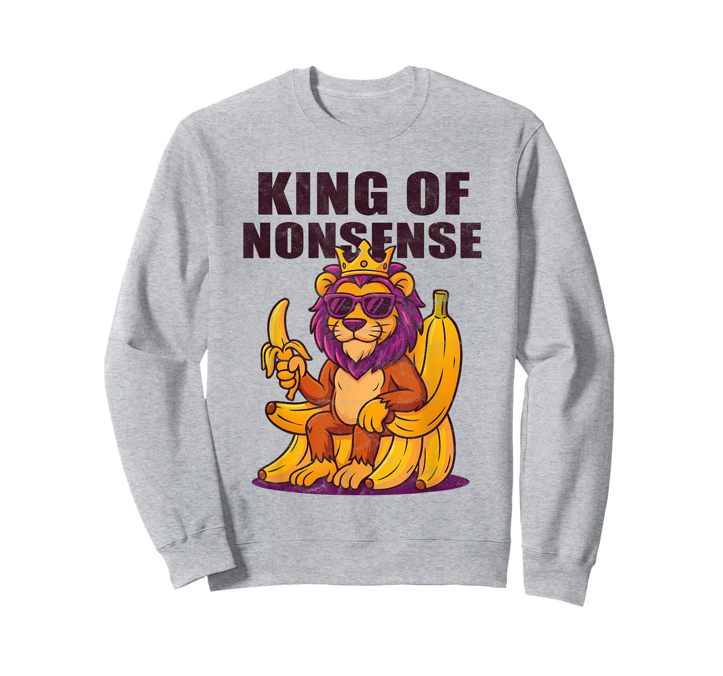 Lion Brainrot Meme King of Nonsense Banana Word Surreal 2025 T-Shirt