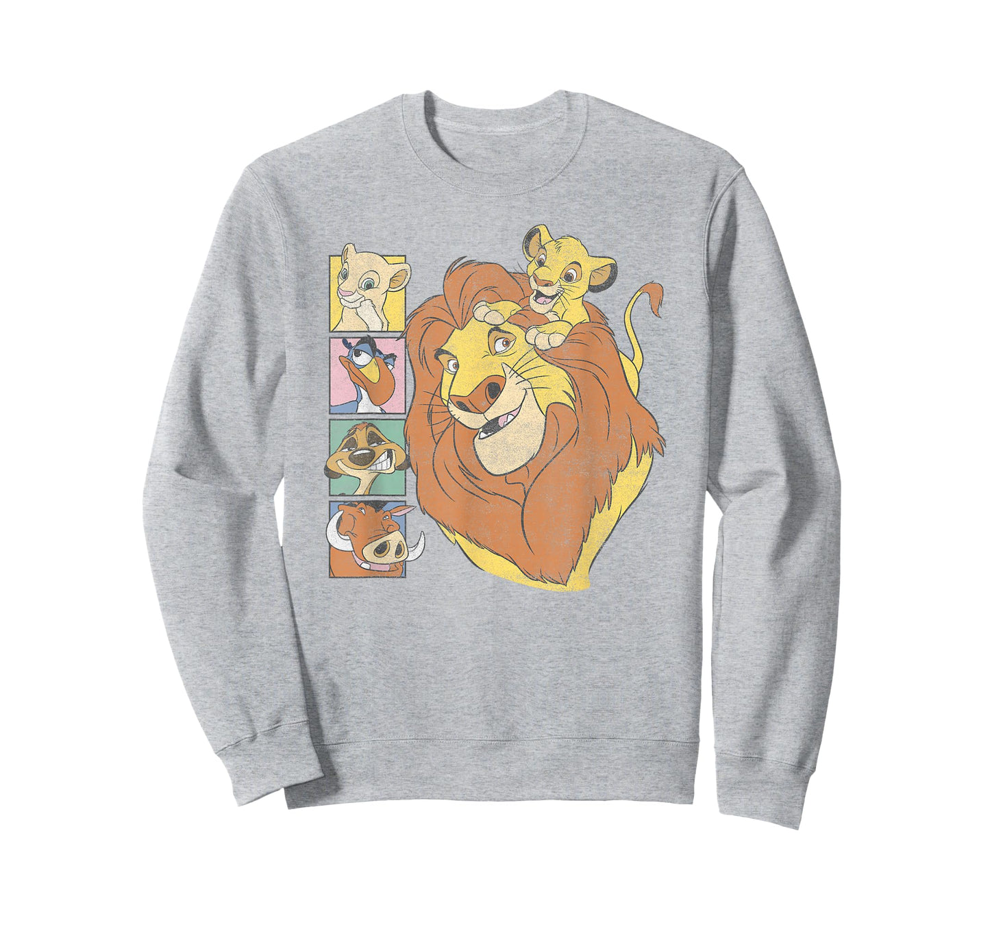 Disney The Lion King Characters Group Shot Retro Chest Logo T-Shirt