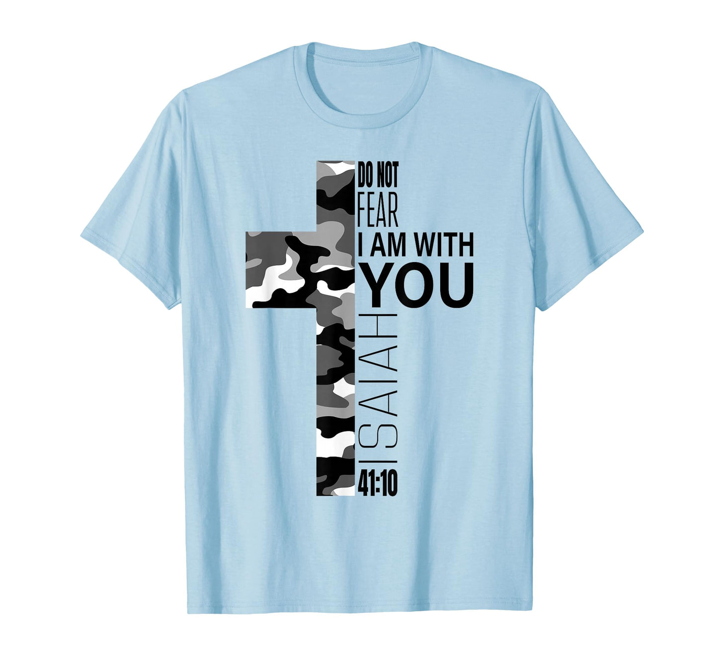 White Camo Do Not Fear Christian Verse Religious Couples T-Shirt