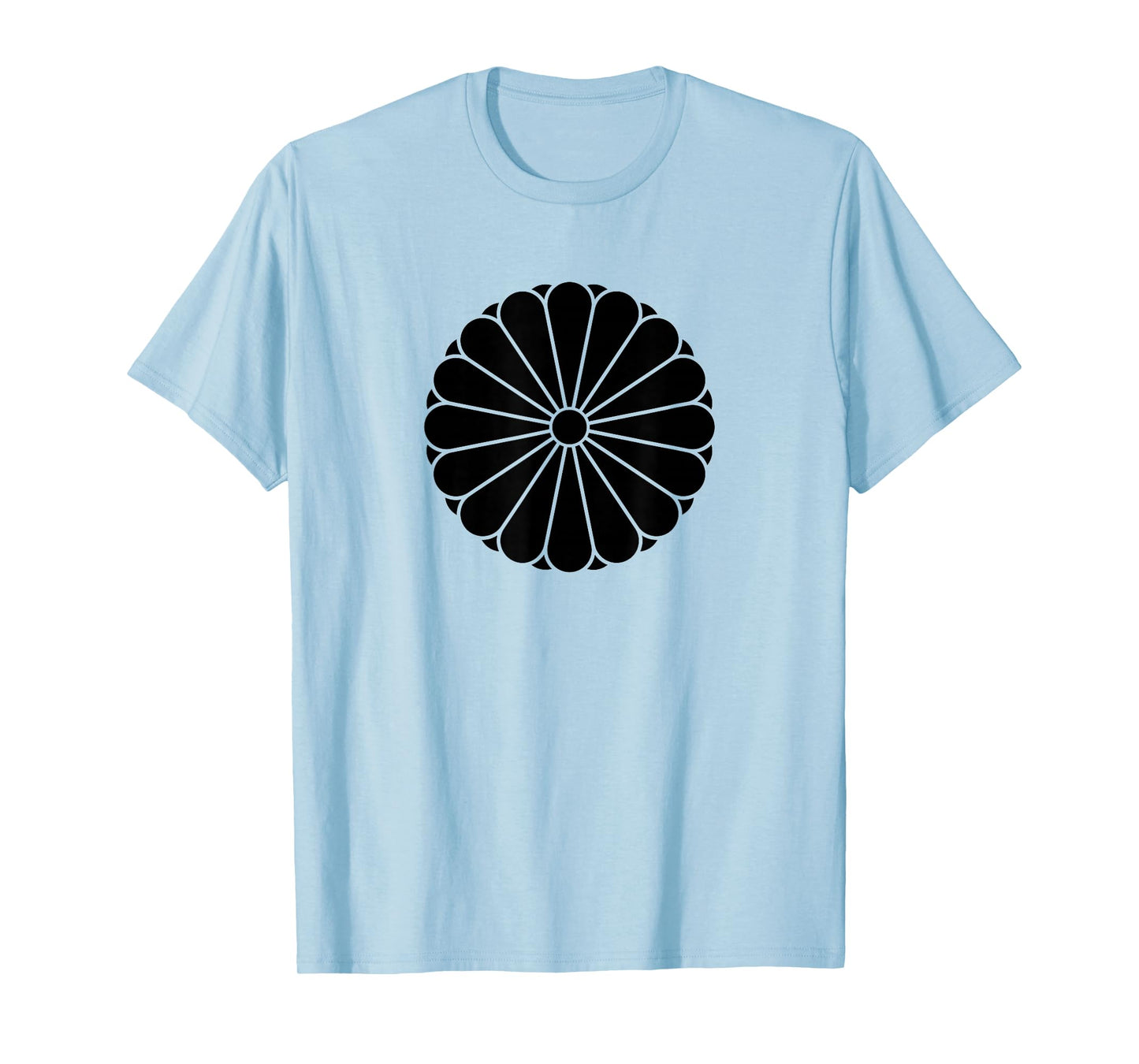 Kiku Chrysanthemum Imperial Mon Black Vector Art T-Shirt