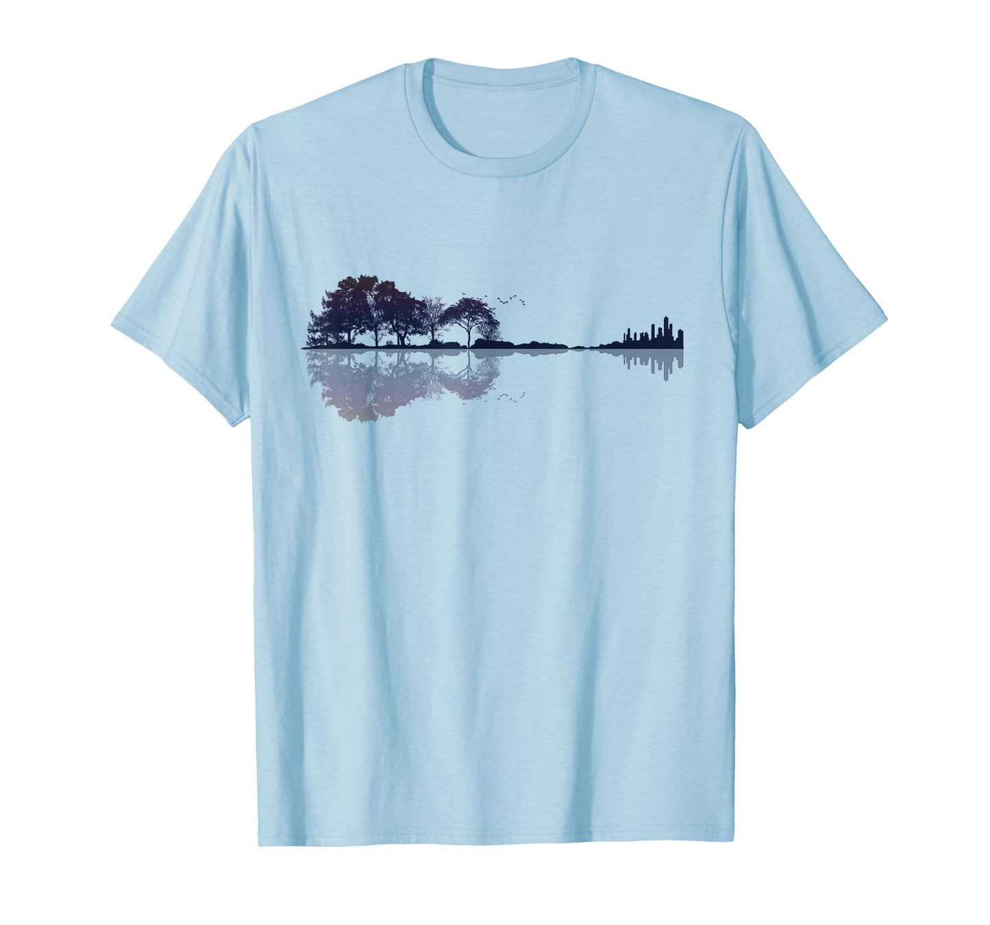Rainbow Purple Nature Guitar Music T Shirt Design T-Shirt