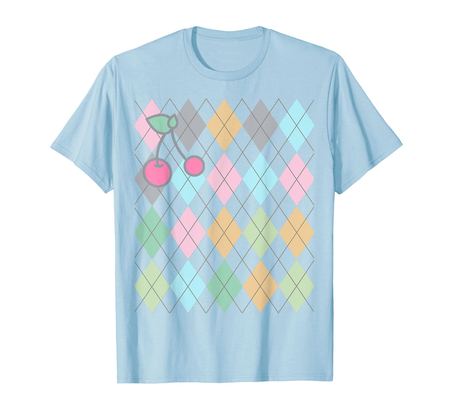 Soft Girl, Preppy Art, Preppy Aesthetic, Argyle, cherries T-Shirt