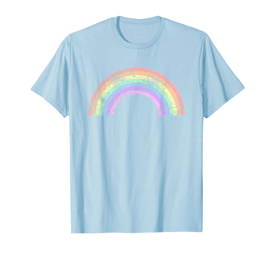 Basic Vintage Rainbow | Pastel Color Gay Pride Print T-Shirt