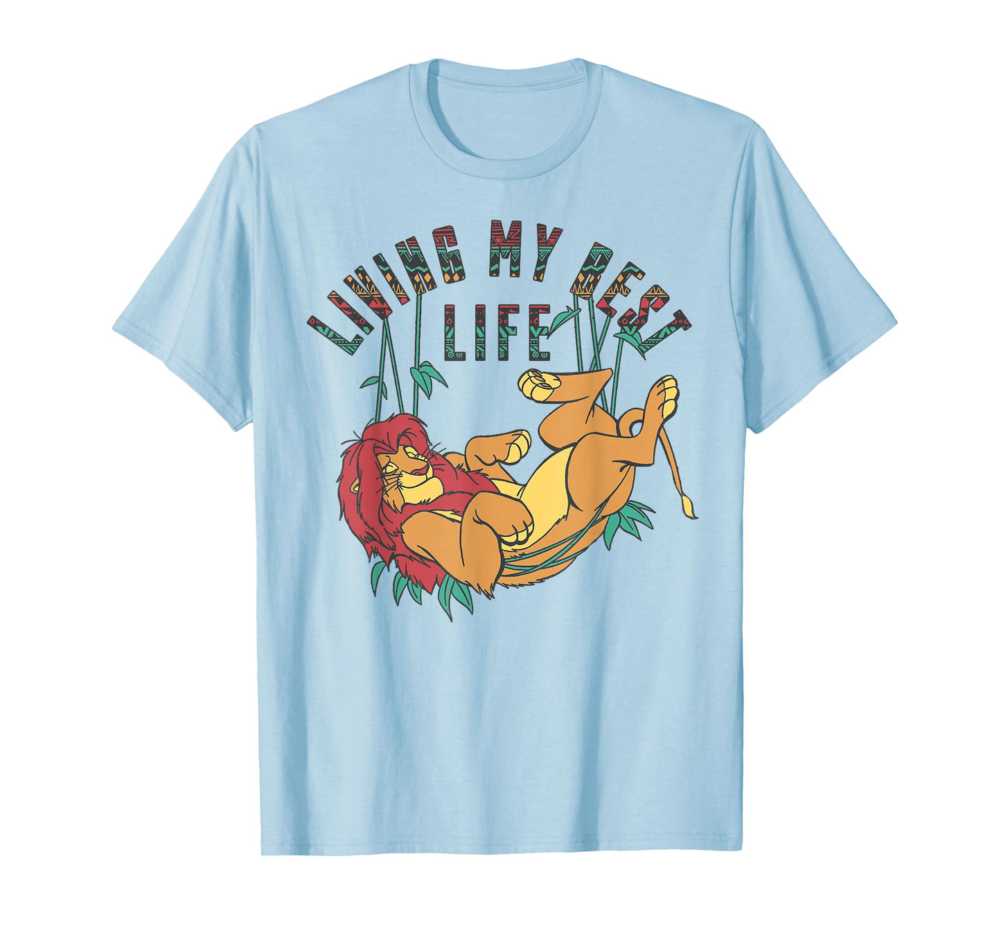 Disney The Lion King Living My Best Life Simba Text Fill T-Shirt
