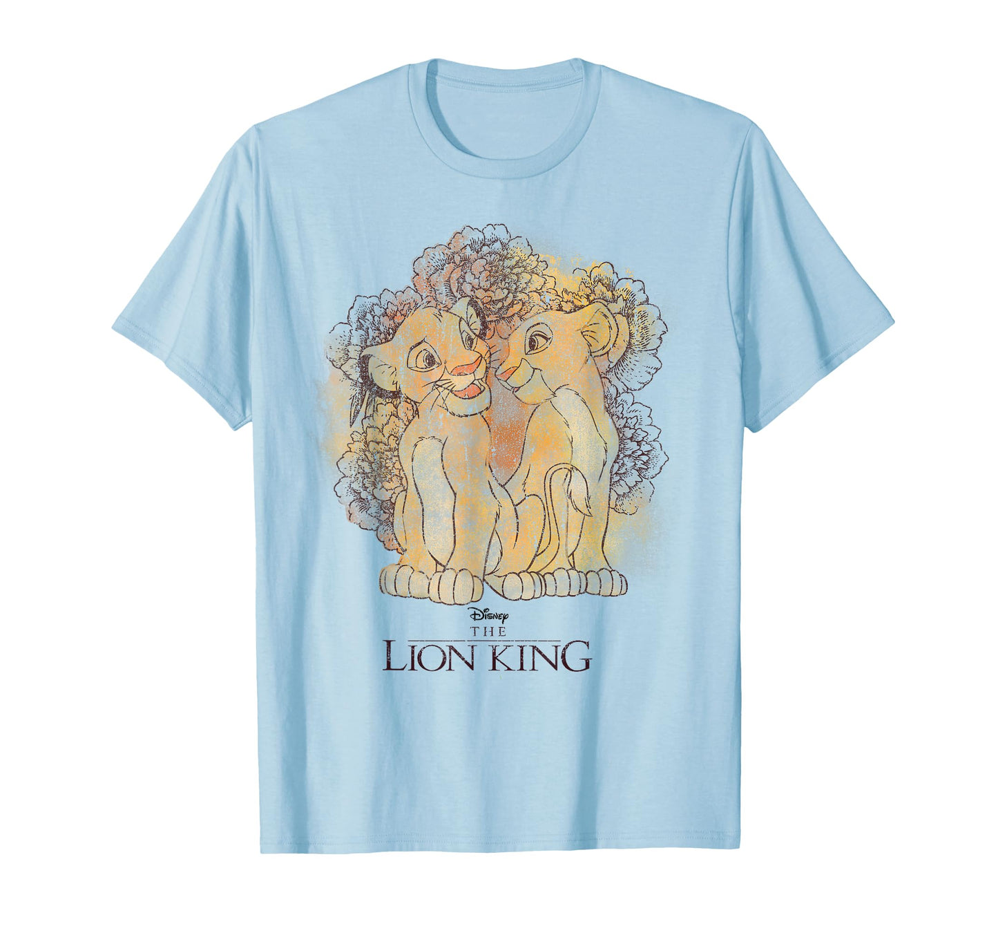 Disney Lion King Simba and Nala Watercolor Graphic T-Shirt T-Shirt