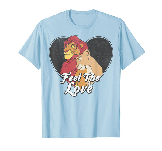 Disney Lion King Simba Nala Feel The Love Heart T-Shirt