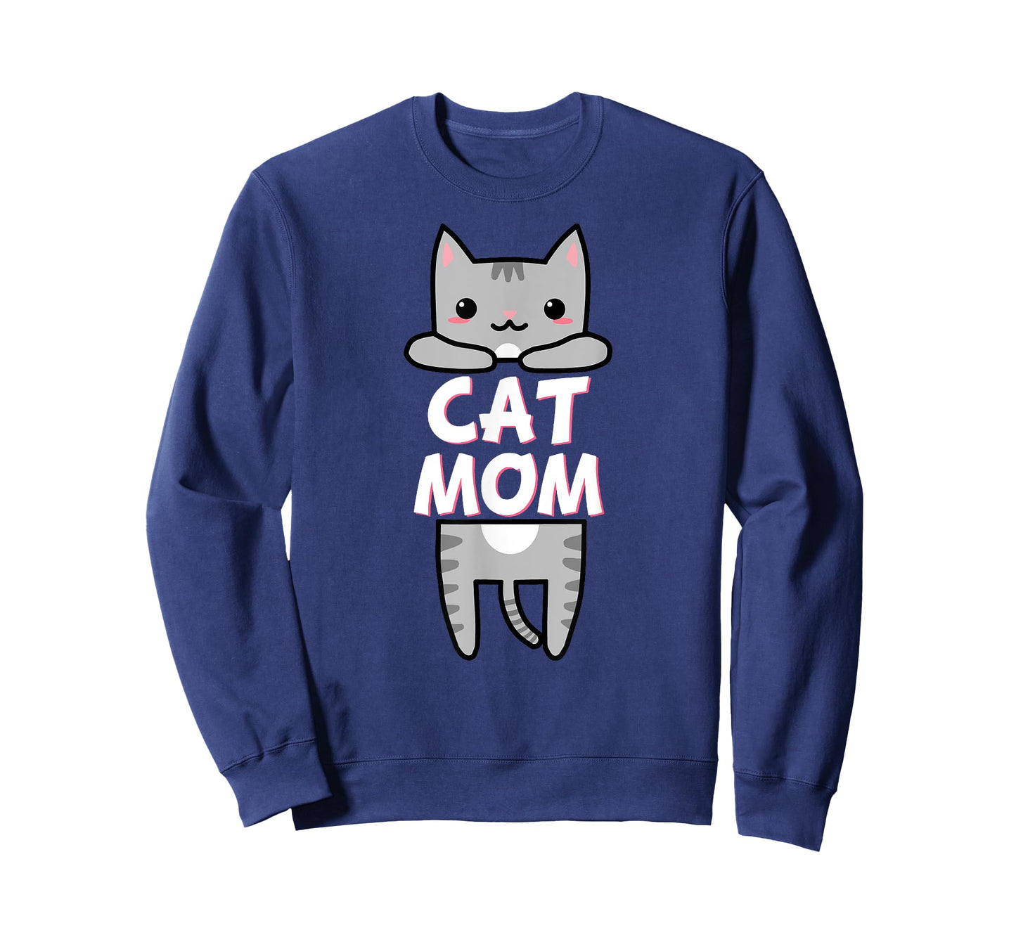 Cat Mom Kawaii Grey Tabby Kitty Cute Cat Men Women Kids T-Shirt