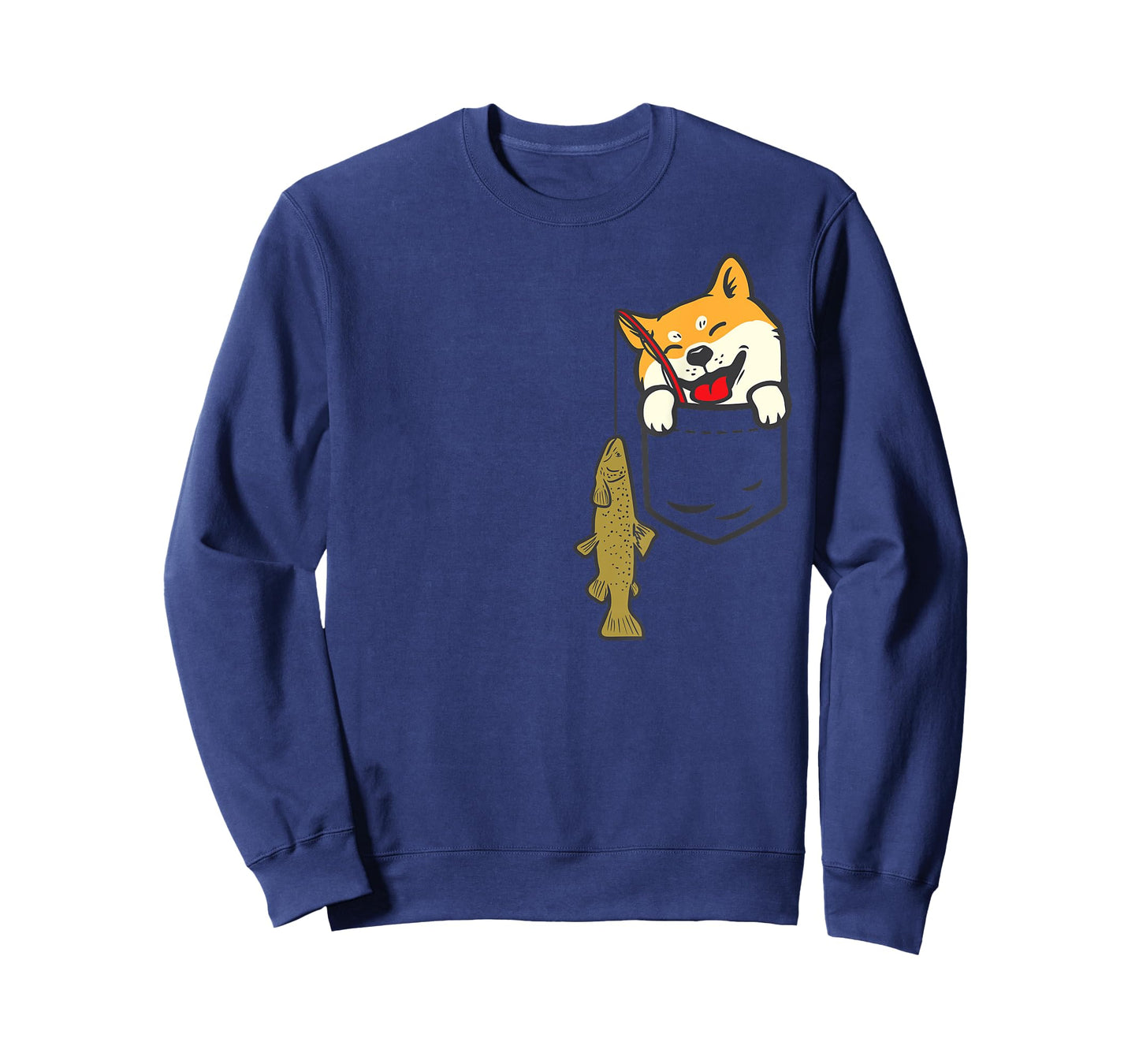 Pocket Shiba Inu Dog Fishing Cute Japanese Fisherman Gift T-Shirt