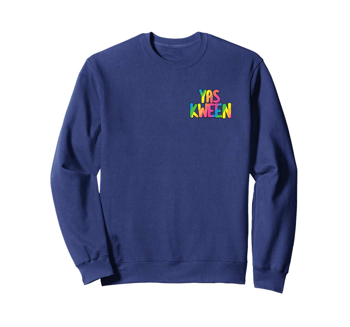 Yas Kween City Shirt Rainbow Colors Yas Queen Left Chest T-Shirt