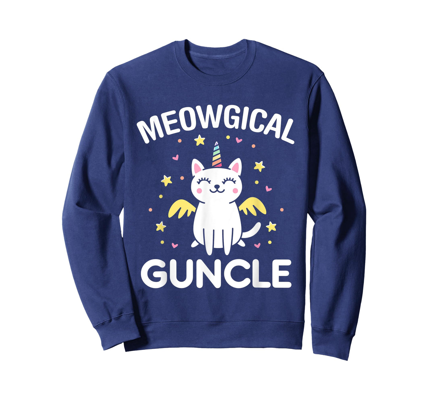 Meowgical Guncle Magical Kitty Cat Unicorn T-Shirt