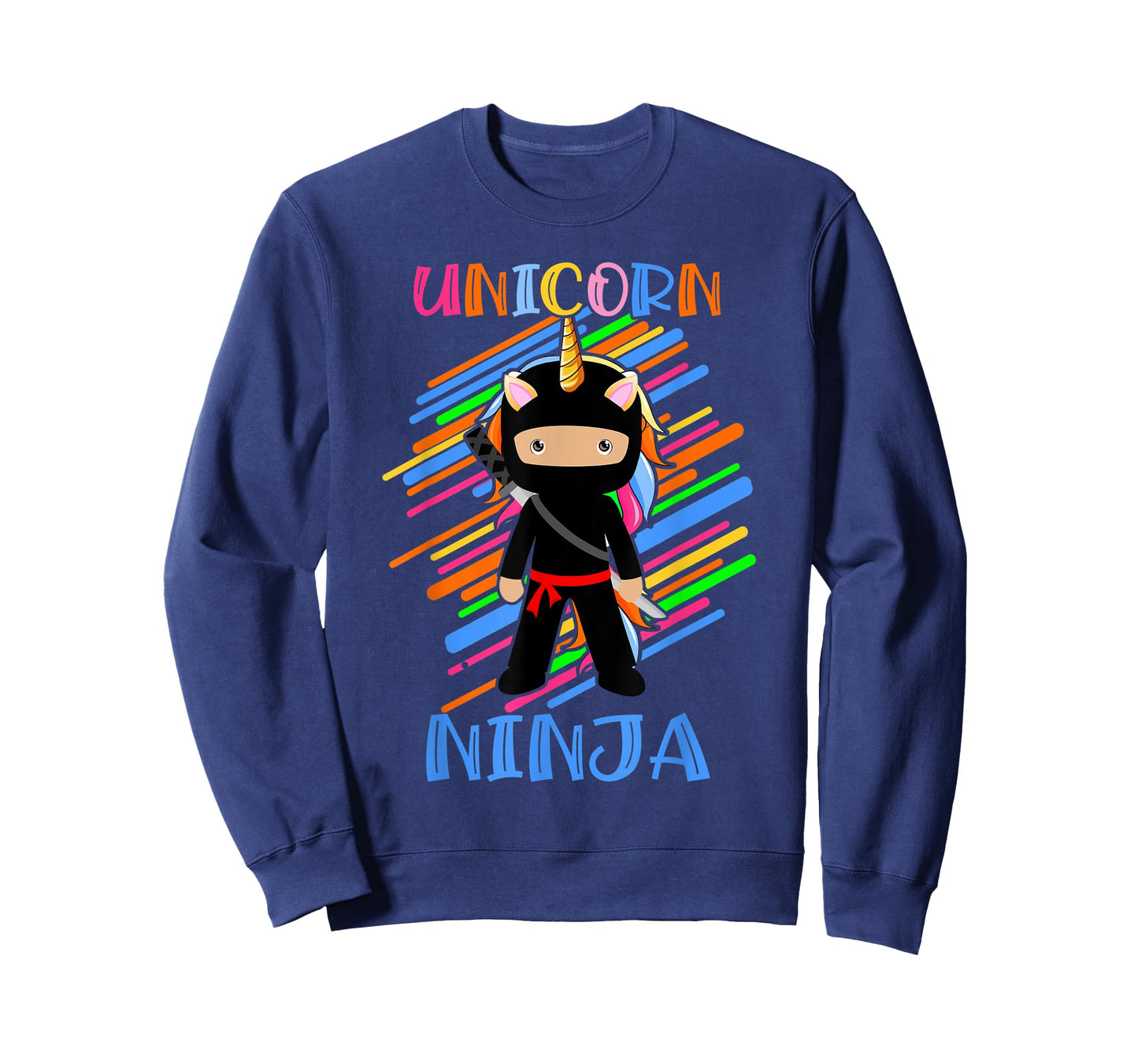 Cute Unicorn Ninja Rainbow Fighter Lover Boys Girls Kids T-Shirt