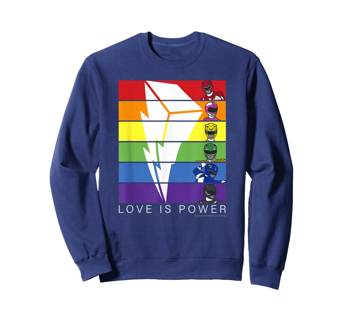 Power Rangers Pride Love is Power Rainbow Panels T-Shirt Small