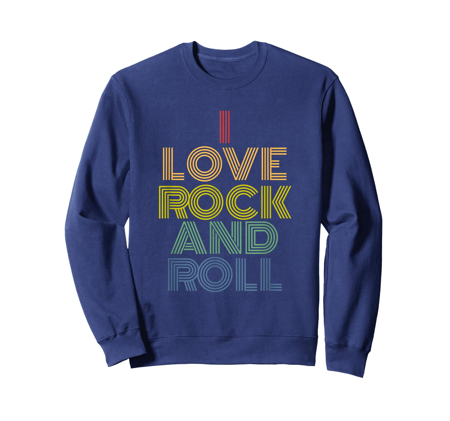 I Love Rock and Roll Retro Rainbow Rock Music T-Shirt