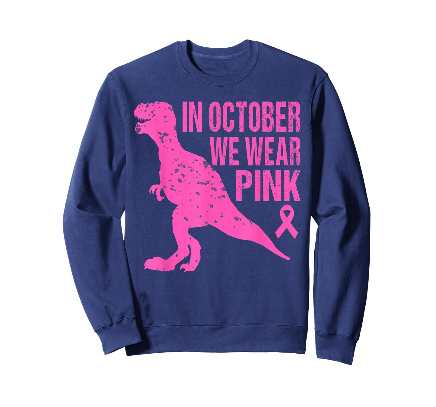 in October We Wear Pink Breast Cancer Trex Dino Kids Toddler T-Shirt