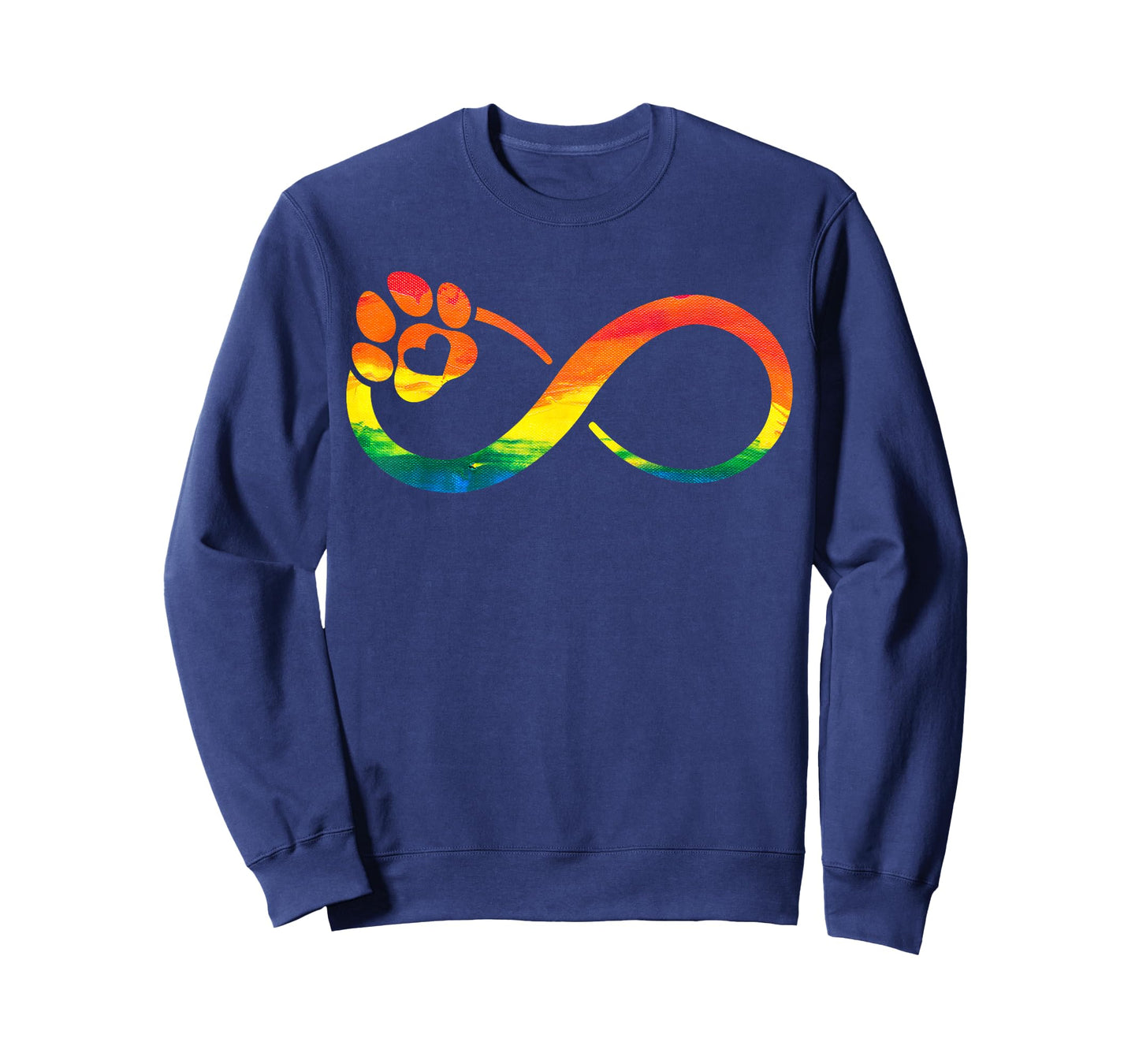 Dog Cat Paw Print Infinite Rainbow, Dog Lover Rescue T-Shirt