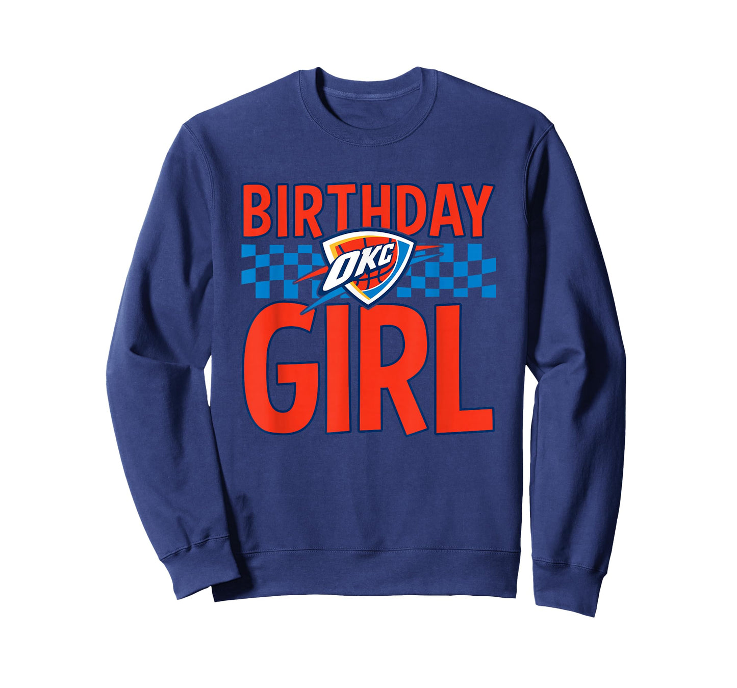 NBA Oklahoma City Thunder Birthday Girl Checkered Logo T-Shirt